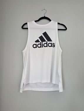 adidas White Tank Top with Black Logo